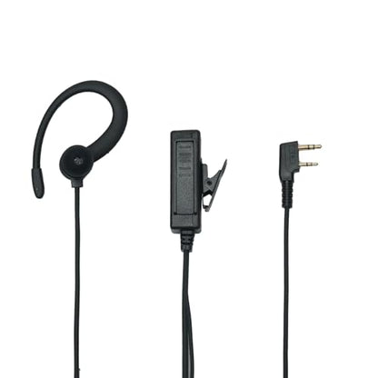 10 Pack Walkie Talkie Earpiece Headset with MIC PTT ，C-Shape | Compatible with Baofeng UV-5R BF-888S BF-F8HP BF-F9 Kenwood TK-2107 TK-3107 H777 RT7 RT21 Two Way Radios