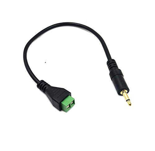Gold Plated 3.5mm (1/8'') Mono TS Audio Balanced Male Jack to AV 2 Pin Screw Video Balun Terminal Adapter Connector Cable 30cm/1FT (3.5mm M2pin) - color: 3.5mm M/2pin