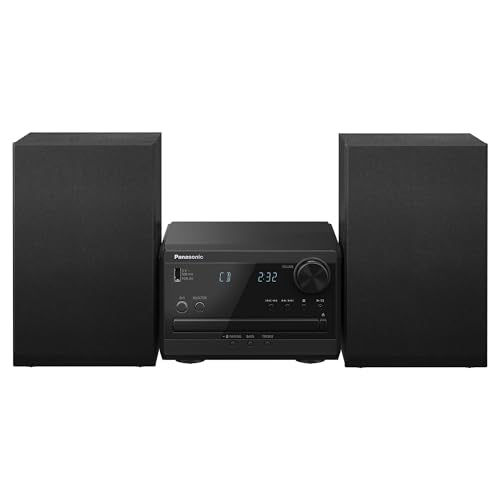 Panasonic Compact Stereo System with CD Player, Bluetooth, FM Radio and USB with Bass and Treble Control, 20W Stereo System for Home with Remote Control - SC-PM270PP-K (Black) - style: 20W Stereo System