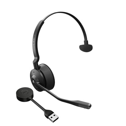 Jabra Engage 55 SE (Second Edition) Single-Ear Wireless Headset w/Link 400 USB-A DECT Adapter – Noise-Cancelling Mic, Extensive Range – MS Teams Certified, Works with All Other Platforms, Black - size: USB-A Adapter, style: Teams Certified