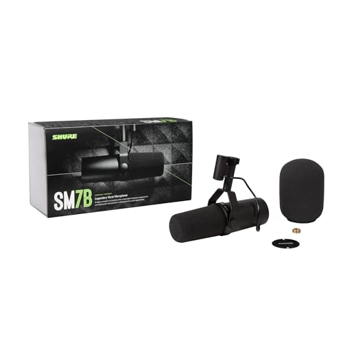 Shure SM7B Dynamic Vocal Microphone for Podcasting & Streaming | XLR studio dynamic mic for broadcast, podcast, recording, gaming and streaming; smooth warm vocals, rugged build - style: SM7B