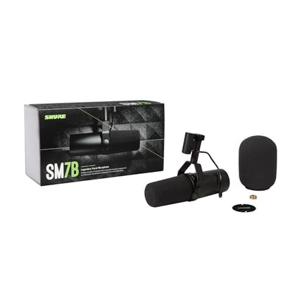 Shure SM7B Dynamic Vocal Microphone for Podcasting & Streaming | XLR studio dynamic mic for broadcast, podcast, recording, gaming and streaming; smooth warm vocals, rugged build - style: SM7B