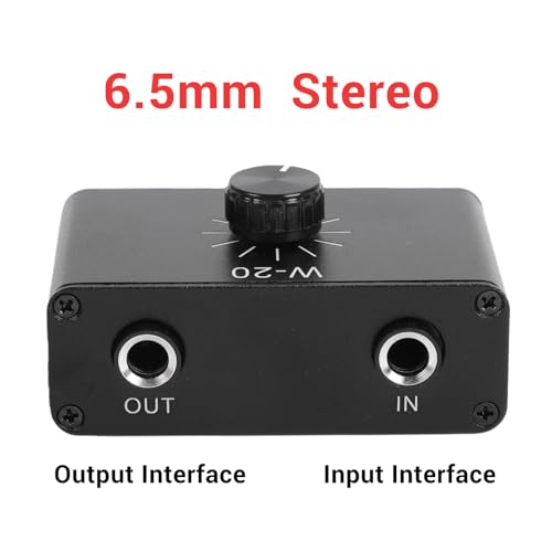 Zunate Line Volume Attenuator, 6.35mm 1/4 Inch Inline Audio Level Controller with Knob, Passive Signal Adjuster for Dynamic Microphones, Guitars, Keyboards, Studio Monitor Line Control