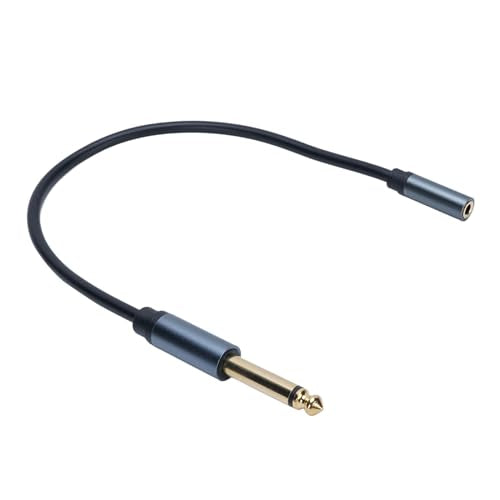 Diyeeni 6.35mm to 3.5mm Headphone Adapter, 1/4 Male to 1/8 Female Stereo Jack Cable, Gold Plated Copper Core 30cm PVC Extension Cord for Guitar, Piano, Amp, Headphones, Smartphone, Tablet
