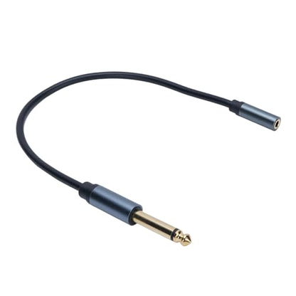 Diyeeni 6.35mm to 3.5mm Headphone Adapter, 1/4 Male to 1/8 Female Stereo Jack Cable, Gold Plated Copper Core 30cm PVC Extension Cord for Guitar, Piano, Amp, Headphones, Smartphone, Tablet