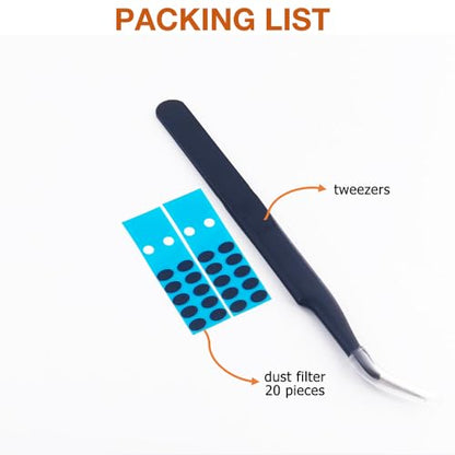 Dust Filter Mesh for JBL Endurance Earbuds -Black, 20 Pcs | Compatible with JBL Endurance Peak 3 / Peak II/Peak/Endurance Race Earbuds, Include Tools Tweezers
