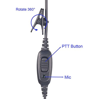 Radio Earpiece 2 Pin G Shape Earhook Headset Compatible with Kenwood Radio