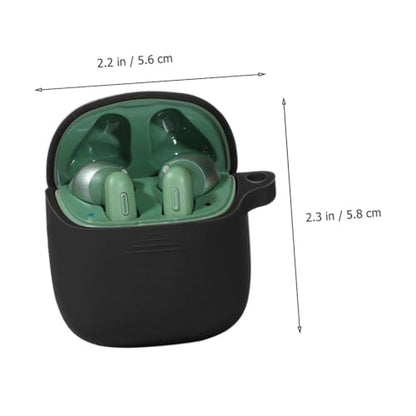DOITOOL 1pc Silicone Protective Case Wireless Earbuds and Lightweight Earpiece Cover Stylish Design for Safe Storage Easy to Carry Black - color: Black