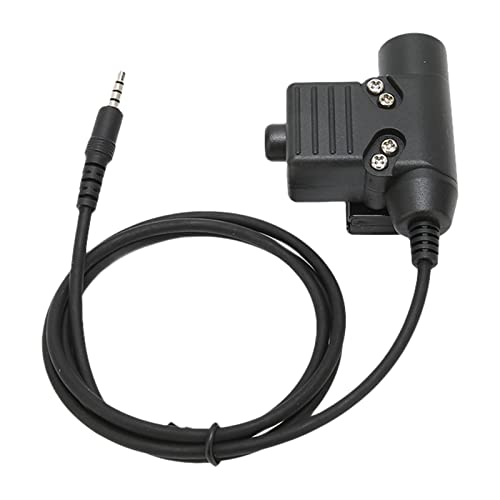 ASHATA U94 PTT Adapter Headset Cable Plug PTT Walkie Talkie Connector with 3.5mm Mobile Phone Audio Jack for Mobile Phone, U94 PTT Headset System Adapter