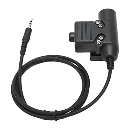 ASHATA U94 PTT Adapter Headset Cable Plug PTT Walkie Talkie Connector with 3.5mm Mobile Phone Audio Jack for Mobile Phone, U94 PTT Headset System Adapter