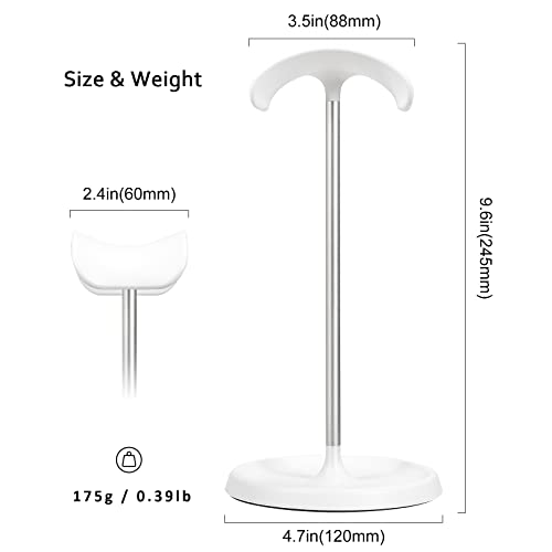 Headphone Stand, Curved Headset Stand with Storage Tray, Heavy Base Gaming Headset Holder for AirPods Max, AirPods, AirPods Pro, Beats, Bose, Sennheiser, Sony and More (White) - color: White
