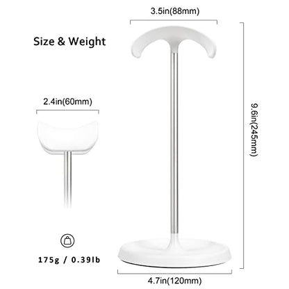 Headphone Stand, Curved Headset Stand with Storage Tray, Heavy Base Gaming Headset Holder for AirPods Max, AirPods, AirPods Pro, Beats, Bose, Sennheiser, Sony and More (White) - color: White