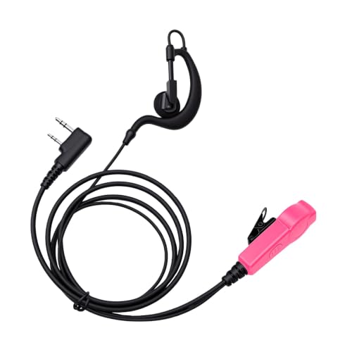2 Pin G Shape Radio Earpiece with Microphone, HandsFree Headset for TK Series Two Way Radio