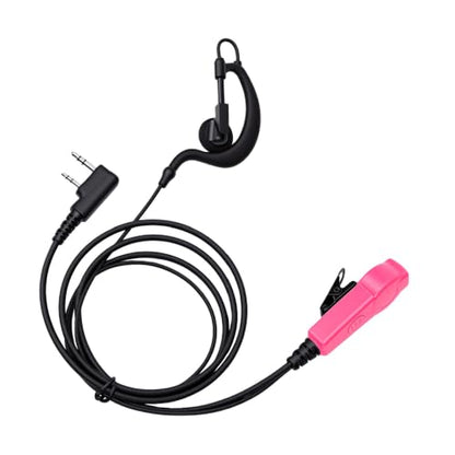 2 Pin G Shape Radio Earpiece with Microphone, HandsFree Headset for TK Series Two Way Radio