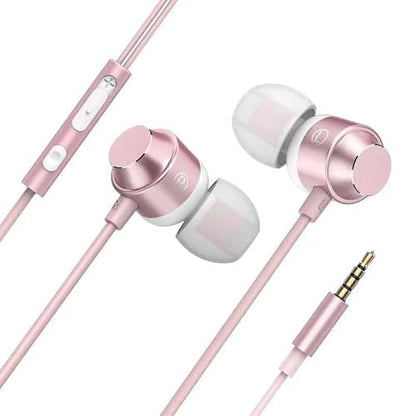 Wired Earbuds with Microphone,3.5mm Magnetic in-Ear Headphones with Volume Control and Noise Cancelling,Compatible with Phone,Tablet, Laptop(Pink) - color: Pink