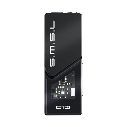 S.M.S.L D10 Headphone Amplifier USB Potrable Dac with 3.5mm & 4.4mm Balacnced Dual Mini Audio Amp Outputs Support 500mw 16ΩDSD256 PCM 32bit/384khz Hi-Res Earphone Amp for Smartphones/PC/Laptops(Black) - color: Black