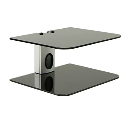 2 Tiers AV Shelf Wall Mount Shelf Black DVD Wall Hanging Bracket Stand for AV Receiver Set-top Boxes/Cable Boxes/Gaming Systems