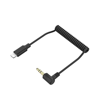 COMICA CVM-D-MI 3.5mm TRS to Lightning Audio Output Cable-High Sensitivity | Microphone Adapter for iPhone, 3.5mm TRS Audio Output Microphone Plug to iPhone with CNC Processed & Gold-Plating Terminal