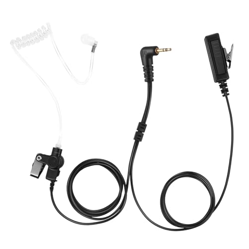2 Wire Acoustic Tube Ear Piece Ptt Mic Earpiece Two Way Radio Headset for Motorola Talkabout Walkie Talkie T260tp(Black,Wired)
