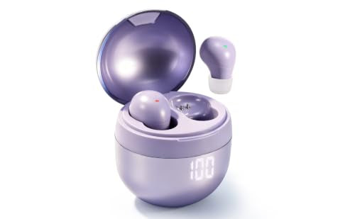 Mini Wireless Sleep Earbuds for Side Sleepers, 0.08oz Invisible Earbuds for Small Ears, Bluetooth 6.0 Sleep Headphones, No Alert Sounds, LED Display, Comfort Fit Earphones for Work, Travel