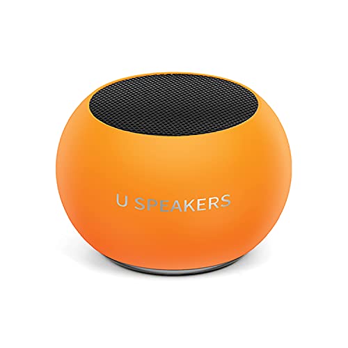 Fashionit U Mini, Tiny Bluetooth Speaker with Magnetic Base, Glow Orange | aluminum shell, Wireless, TWS stereo pairing, 30 foot range, rechargeable battery, magnetic base, travel and gifting - color: Glow in the Dark Orange