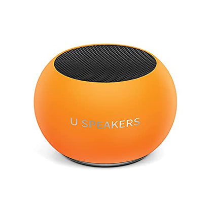 Fashionit U Mini, Tiny Bluetooth Speaker with Magnetic Base, Glow Orange | aluminum shell, Wireless, TWS stereo pairing, 30 foot range, rechargeable battery, magnetic base, travel and gifting - color: Glow in the Dark Orange