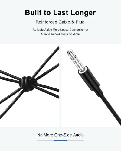 Wired Earbuds Headphones 3.5mm AUX Plug Cord, Apple Airpods Gaming Earbuds | 3.5mm Jack Earphones with Mic Noise Isolating for iPhone Samsung Sony Android iPad Laptops PC Tablets Kindle Switch MP3/4 PS5