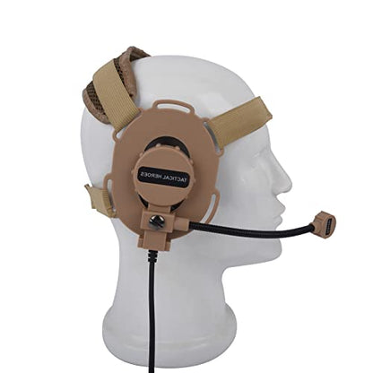 Under-Helmet Single-Ear Bowman-Style 7.0mm TP-120 Headset for Civilian U94 | Works with Civilian Version U94 PTT, Airsoft/Outdoor Team Comms, Clear Audio Tactical Earpiece, Left/Right Ear Swappable