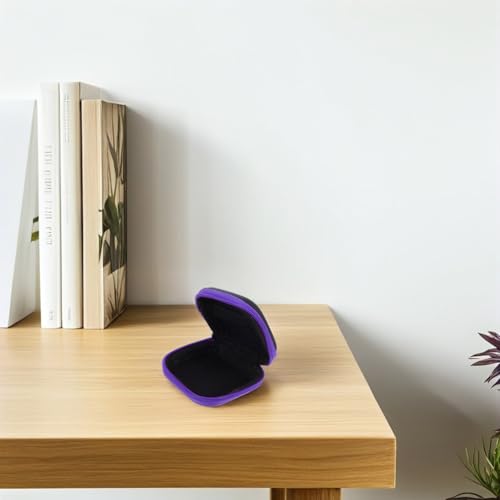Sewroro Mini EVA Headphone Case, Portable Travel Earphone Pouch, Earbud Storage Box, USB Cable Holder, 2.95 x 2.95 x 0.98 Inches (Purple) - color: Purple