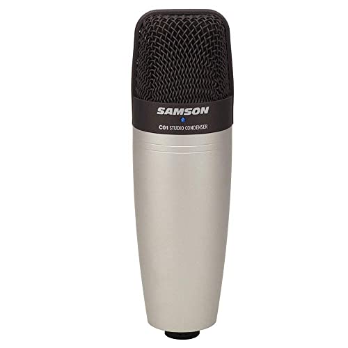 SAMSON C01 Studio Condenser Mic + Pop Filter + Mic Cable + Hook-&-Loop Cable Tie + Cleaning Cloth - Deluxe Microphone Bundle