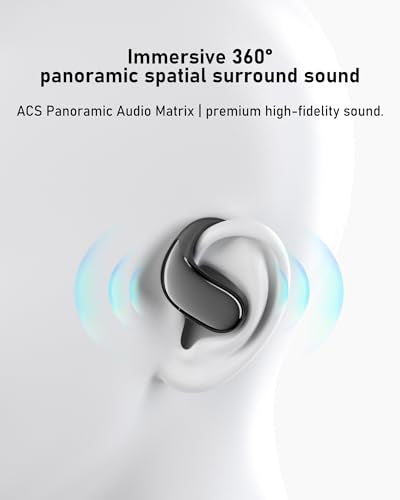 Open Ear Headphones Bluetooth 5.4, 62H Playtime, Air Conduction Wireless Earbuds with Ergonomic Earhooks, ENC Mic,IPX5,Physical Buttons, Comfort-Fit for Running, Cycling, Workouts