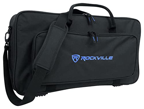 Rockville MCB22 Gig Bag Case for DJ MIDI Keyboard Controllers Guitar Pedal Boards, 23" Fit, Durable Padded Rainproof Design, Multiple Pockets, Adjustable Straps, for Musicians and DJs | Fits Guitar Pedals, Heavy-Duty Nylon, 8MM Foam Padding, YKK Zippers,
