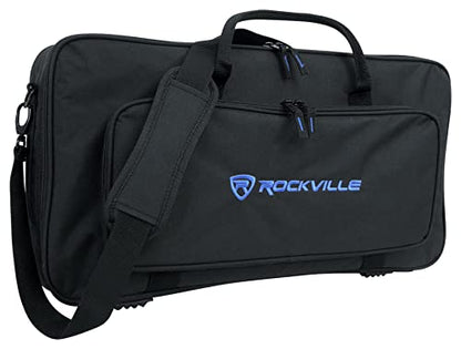 Rockville MCB22 Gig Bag Case for DJ MIDI Keyboard Controllers Guitar Pedal Boards, 23" Fit, Durable Padded Rainproof Design, Multiple Pockets, Adjustable Straps, for Musicians and DJs | Fits Guitar Pedals, Heavy-Duty Nylon, 8MM Foam Padding, YKK Zippers,