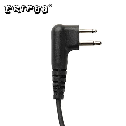 2-Pin Earpiece with PTT Mic for Motorola BPR40/CLS/DLR Series | 2-Way Radio Air-Tube Surveillance Headset (10-Pack)
