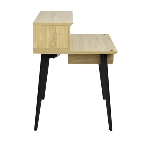 Gator Frameworks Elite Series Studio Desk Workstation with (8U) Adjustable Rack Shelves and Sliding Keyboard Tray; Natural Maple Finish (GFW-ELITEDESK-MPL) - color: Natural Maple, style: Main Desk