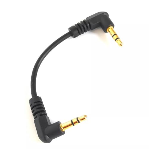 10PCS Short 3.5mm Right Angle Cable, Gold Plated 90 Degree 3.5 Male to Male Audio Stereo Jack Plug Car Aux Audio Cable (10 cm)