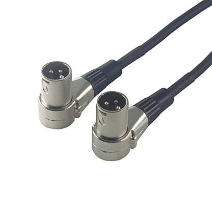 WJSTN 3FT Right-Angle Male to Straight Female XLR Cable, 2FT XLR Audio Adapter Cord for Microphone & Camera, 2 Pack - size: 3FT