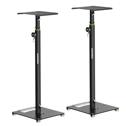 Vondynote Pair Studio Monitor Stands 31"-50" Floor Monitor Speaker Stands | Adjustable Height, Cable Management, Heavy Duty, Flat Base