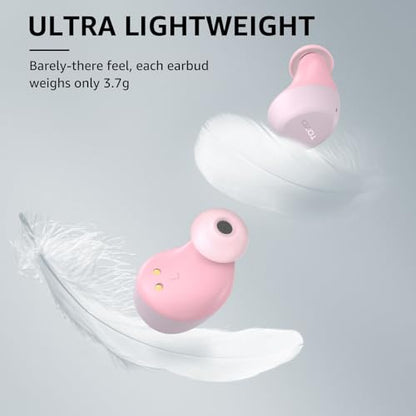 TOZO A1 Wireless Earbuds Bluetooth 5.3 Light Weight in Ear Headphones | IPX5 Waterproof, 2 Mics for AI Calls, Immersive Premium Sound Bass Ear buds with Charging Case, 32 Presets EQ via TOZO App - color: Pink