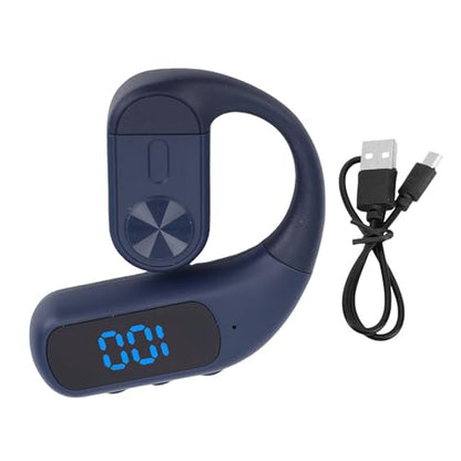 Zopsc Wireless Earpiece, Bluetooth Single Ear Hook Headset with Noise Canceling Mic, Digital Display, Hands Free Earphone for Driving Office Sport - color: Blue
