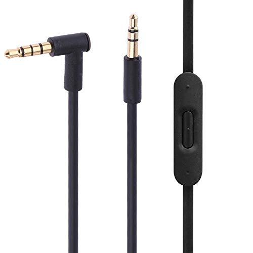 Mixr 2.0 3.5mm Male to 3.5mm Male Audio Cable Cord line with Upgraded Microphone Compatible with Beats by Dre Headphone Solo/Studio/Pro/Detox/Wireless/Mixr/Executive/Pill HD Sound Quality (Black) - color: Black
