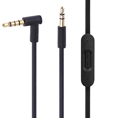Mixr 2.0 3.5mm Male to 3.5mm Male Audio Cable Cord line with Upgraded Microphone Compatible with Beats by Dre Headphone Solo/Studio/Pro/Detox/Wireless/Mixr/Executive/Pill HD Sound Quality (Black) - color: Black