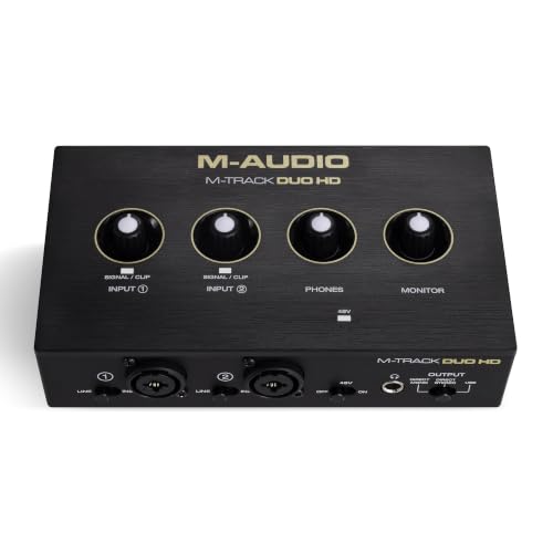 M-AUDIO M-Track Duo HD USB-C Audio Interface | 2 XLR/TRS Inputs, 2 TRS Outputs, 24-Bit/192kHz, Software Suite, for Production and Recording - size: HD Audio Interface, style: Interface Only
