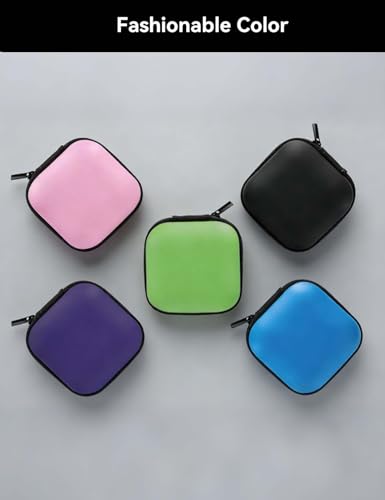 MAS CARNEY Earphone Case, Headphone Earbud Hard Protective Carrying earplug Case Bag for Wired Earphones MP3 Small Items - color: Blue, style: Square