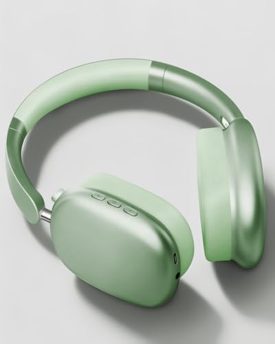 Wentronic Y01 Wireless Noise Canceling Headphones Bluetooth 5.3 Over Ear Headphones with Microphone, Hi-Res Audio, 48H Playtime, Foldable Comfortable Earpads,Compatible with iOS,Android,PC, Green - color: Green