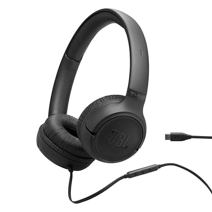 JBL Tune 530C - Wired On-Ear Headphones - Black | JBL Pure Bass Sound, Hi-Res Audio, Wide compatibility, 3-button remote with microphone, Easy EQ presets - color: Black