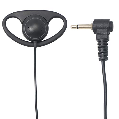 Listen Only 이어피스 3.5mm 1핀 부드러운 고무 D 모양 클립 이어 라디오 이어피스 헤드셋 스피커 마이크용 모토로라 켄우드 Baofeng 양방향 라디오와 호환 (5팩)