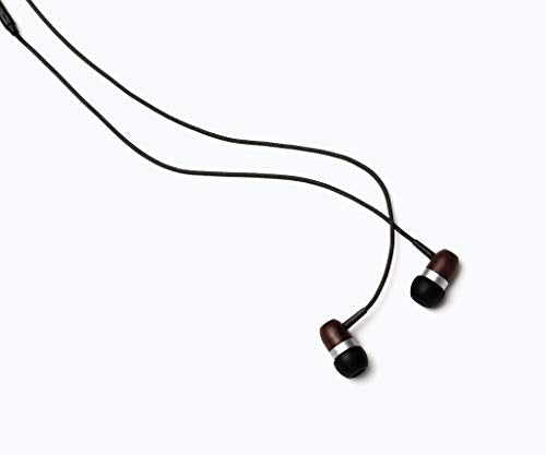Symphonized Premium Wooden Earphones Wired (3.5mm Jack) Deep Bass Sound, 3D Sound, Microphone Volume Control, 90% Noise Cancelling for Type C Devices. Earphones for Android