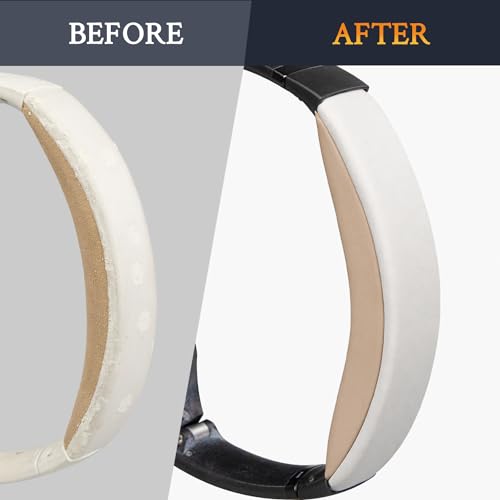 SOULWIT Replacement Kit for Bose QuietComfort 25 (QC25), Earpads Cushions + Headband + Silicone Sweat Cover - Beige - color: White&Beige