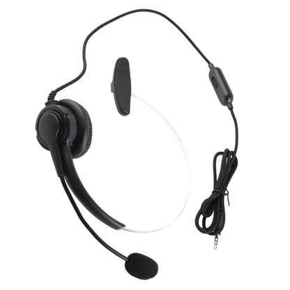 Wired Trucker Headsets, Mono Headset with Noise Cancelling Microphone, 3.5mm Call Center Headset for Cellphone Laptop, Professional Volume Control for Clear Calls, Comfortable Desi